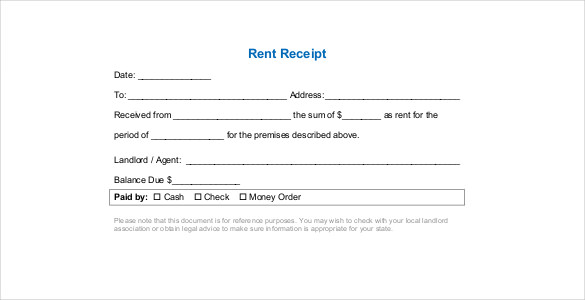 Rent Receipt | Free Rent Receipt Template for Excel