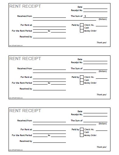 Free rent receipt template in Excel | PDF