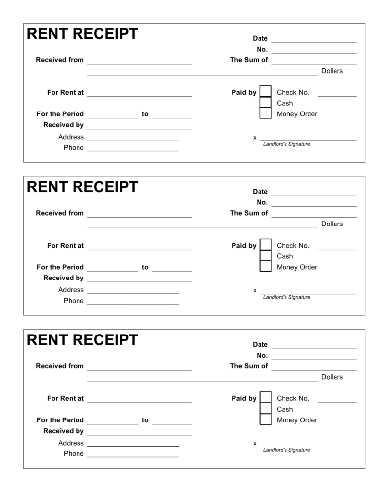 Rent Receipt Template for Excel