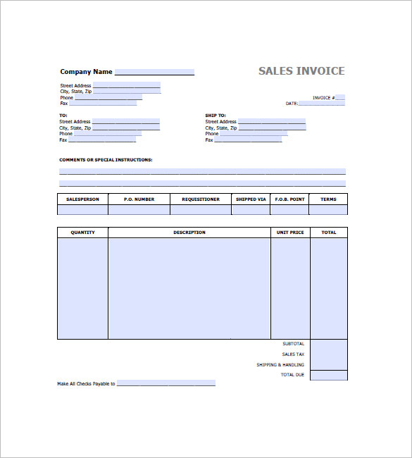 Retail Invoice Template 12+ Free Word, Excel, PDF Format 