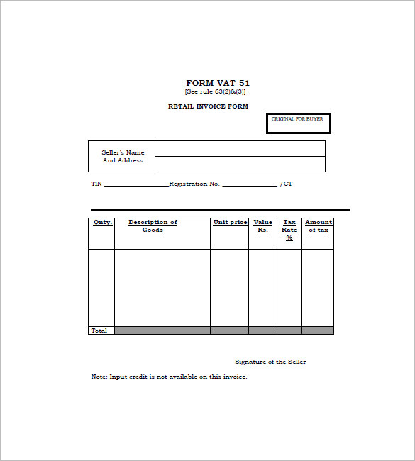 Retail Invoice Template 12+ Free Word, Excel, PDF Format 