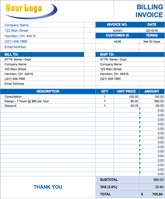 Sales Invoice Templates [27 Examples in Word and Excel]