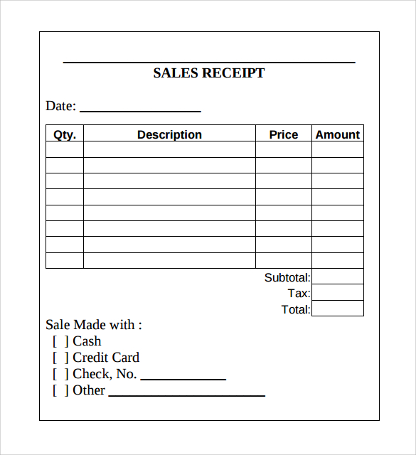 Sample Sales Receipt Template 17+ Free Documents in Word, PDF