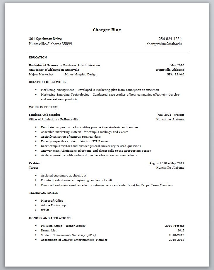 Resume Template For College Student Still In School Resume Resume 