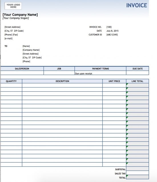 25 Free Service Invoice Templates [Billing in Word and Excel]