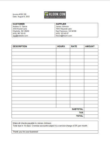 5 Service Invoice Templates For Word and Excel®
