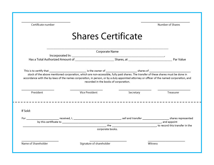 microsoft stock certificate template
