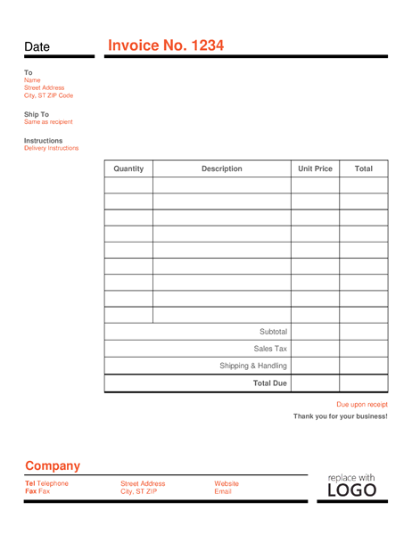 Free Simple Basic Invoice Template | Excel | PDF | Word (.doc)