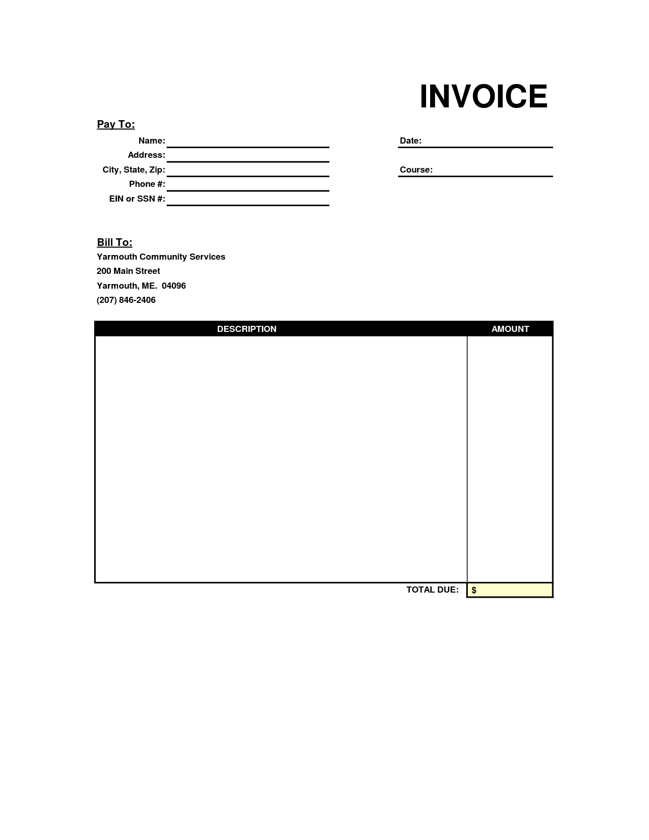 Free Blank Standard Invoice Template For Microsoft Word : vlashed