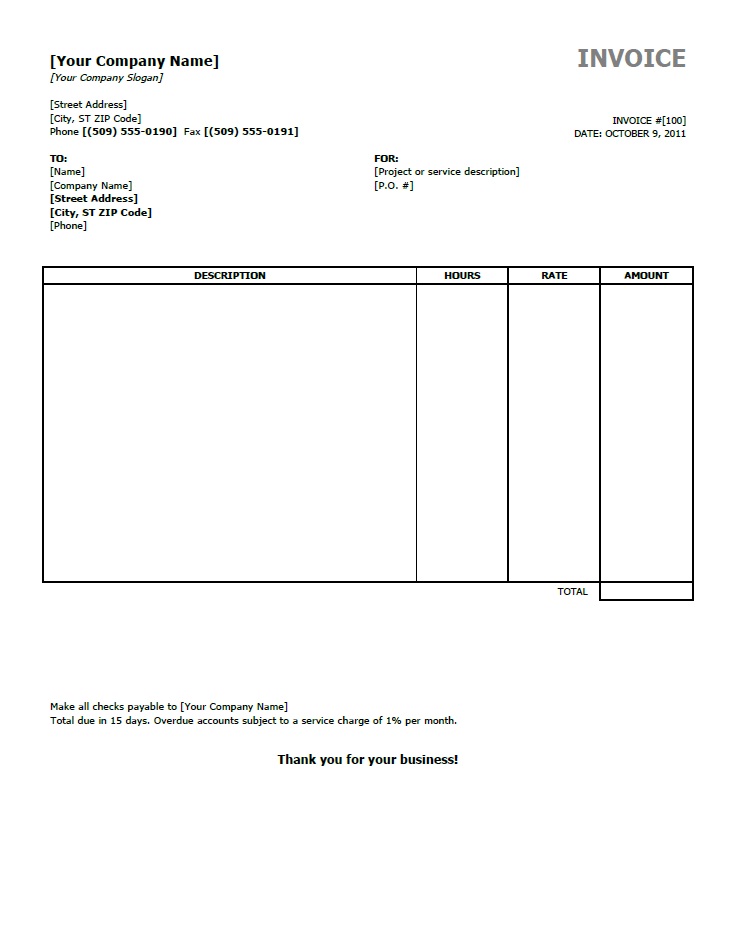 Simple Invoice Template | invoice sample template