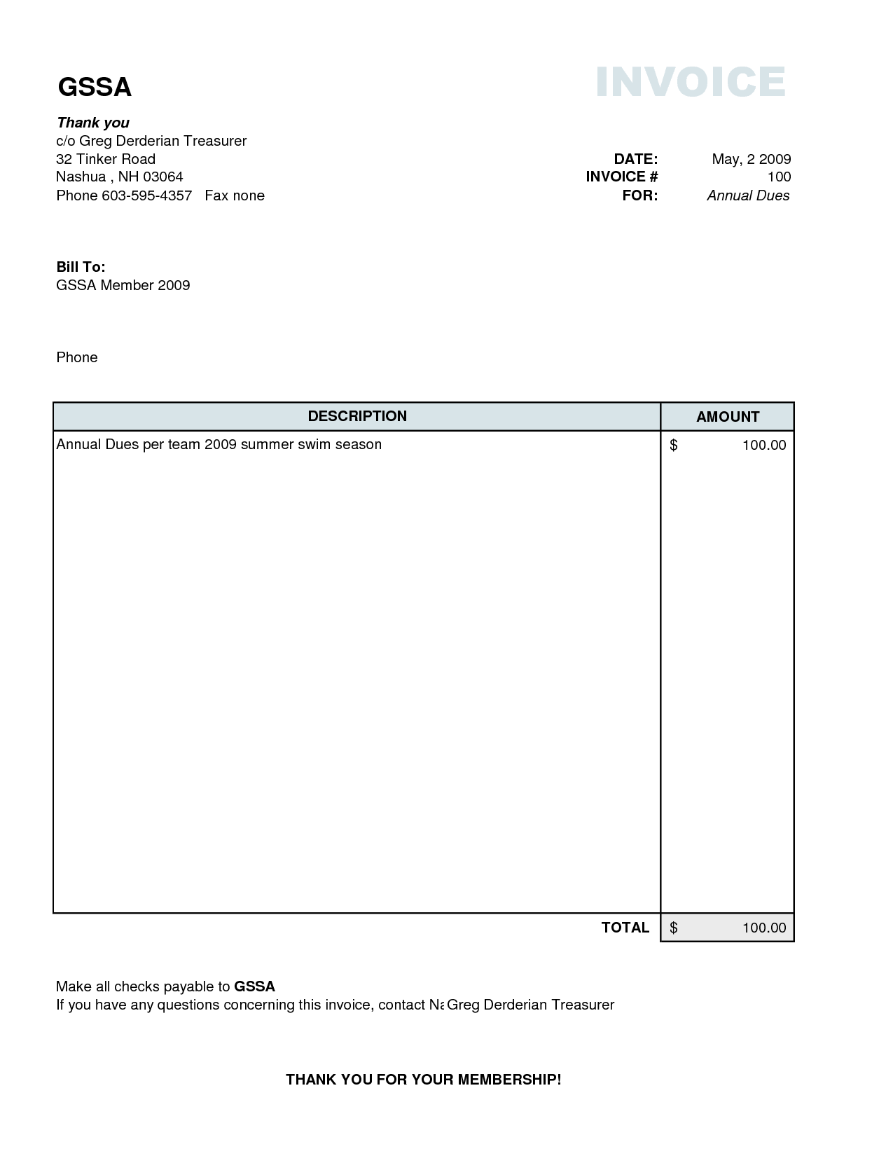 Blank invoice template, simple excel invoice templates | 8ws 