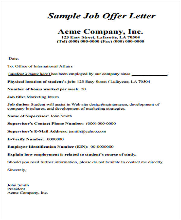 Appointment Letter 7+ Free Samples , Examples , Format