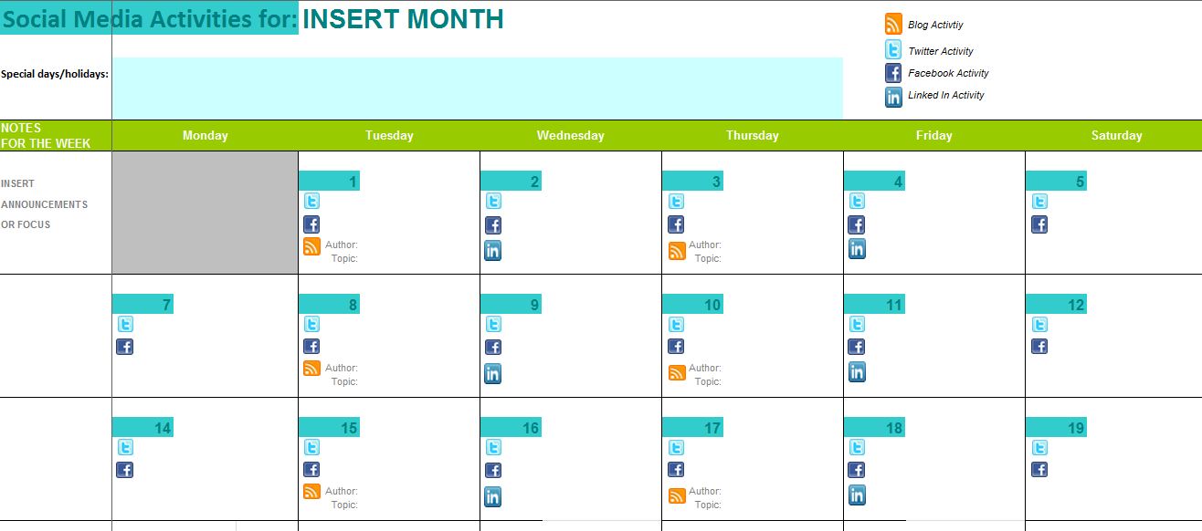 The Best Content and Social Media Calendar Templates Solo PR Pro