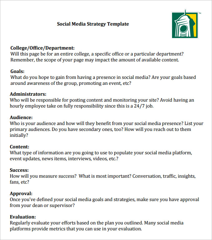 social media planning template social media planning template