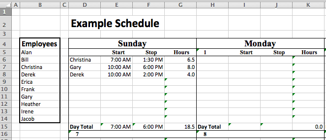 Download a free employee schedule template for Excel Findmyshift