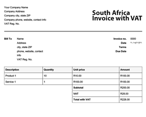 Tax Invoice Template South Africa | invoice example