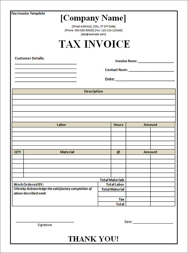 Tax Invoice Template Free Download | invoice example Tax Invoice Template Free Download | invoice example