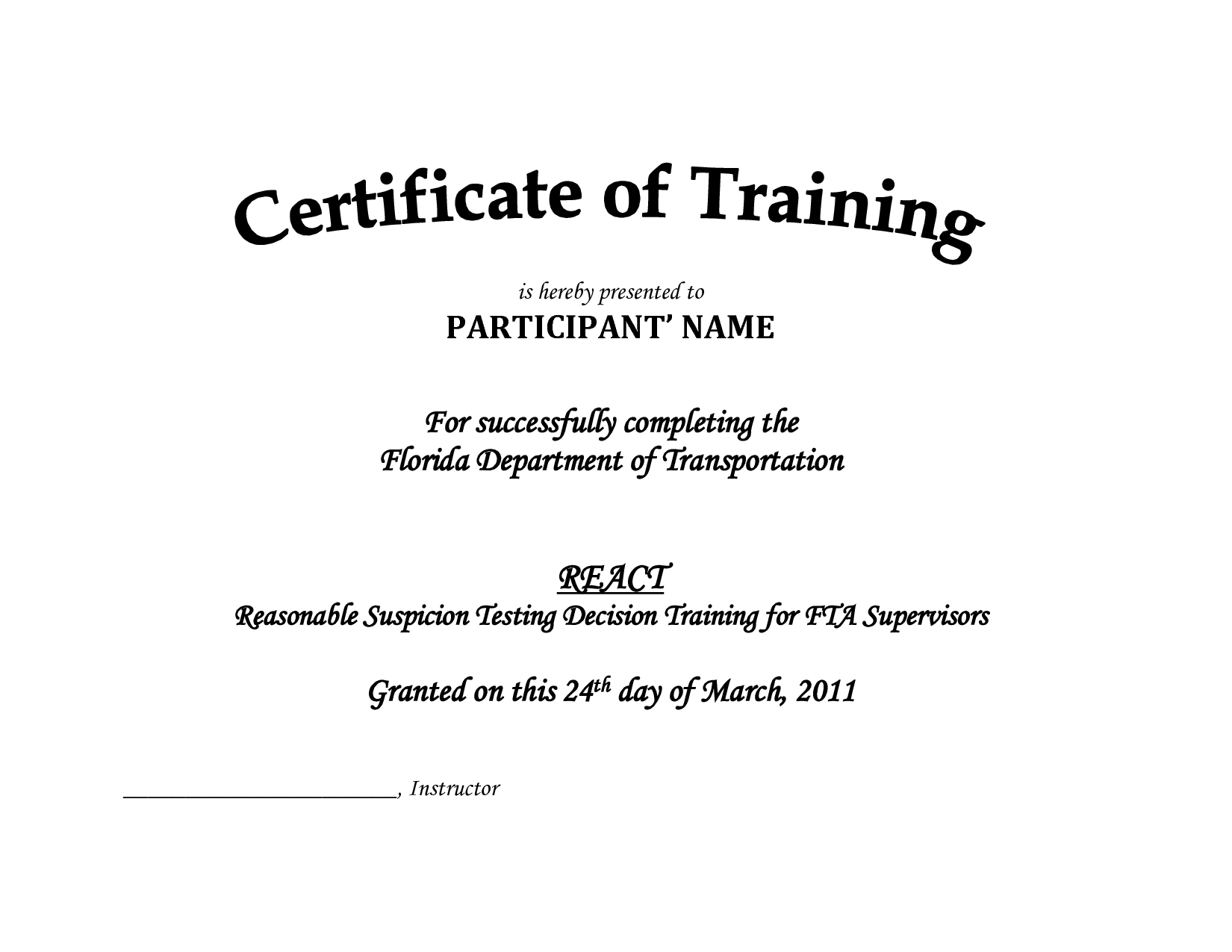 Training Certificate Template PDF | Blank Certificates