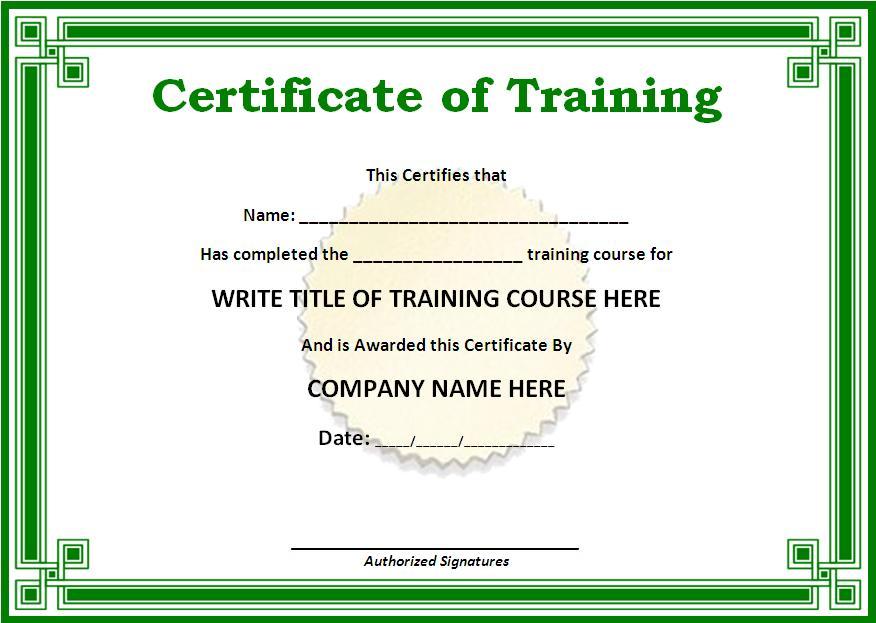 Training Certificate Templates for Word | on the download 