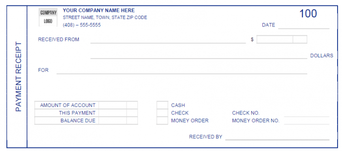 Book Receipt Template , Receipt Template Doc for Word Documents in 