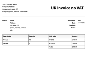 Vat Invoice Template Uk | invoice example