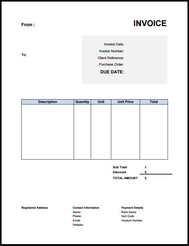 Free Invoice Template UK