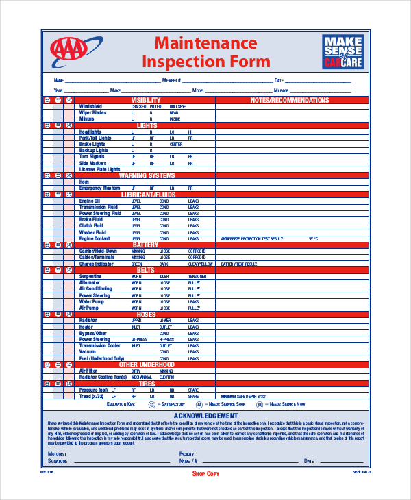 vehicle maintenance checklist template vehicle maintenance checklist template