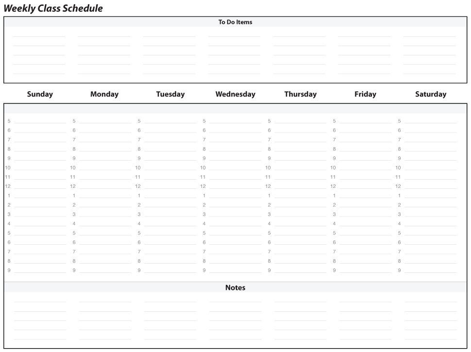 Weekly Schedule Planner | Marywood University