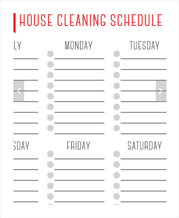 House Cleaning Schedule 10+ Free Word, PDF, PSD Documents 