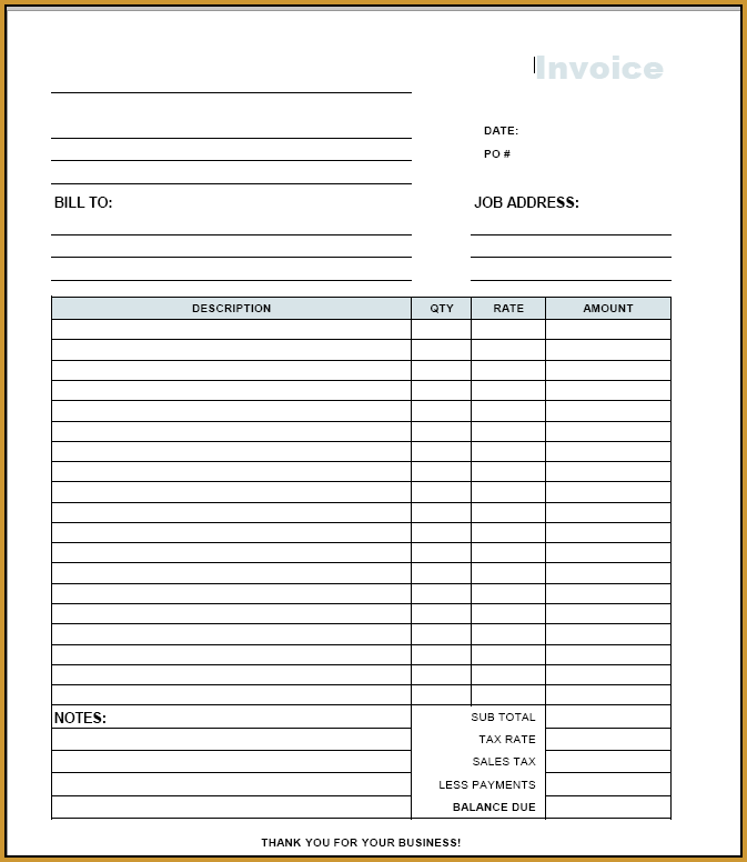 Contractor Invoice Template | invoice sample template