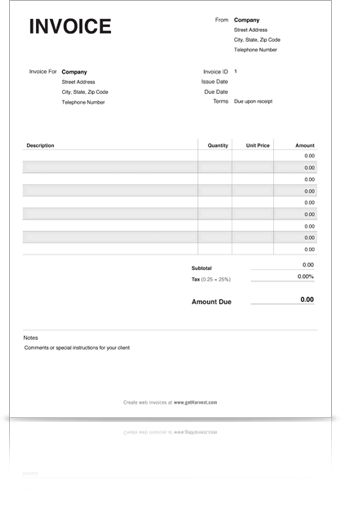 Invoice Template (PDF) Harvest Invoice Template (PDF) Harvest