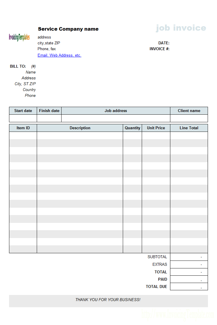 Contractor Invoice Template Free Pdf | free to do list
