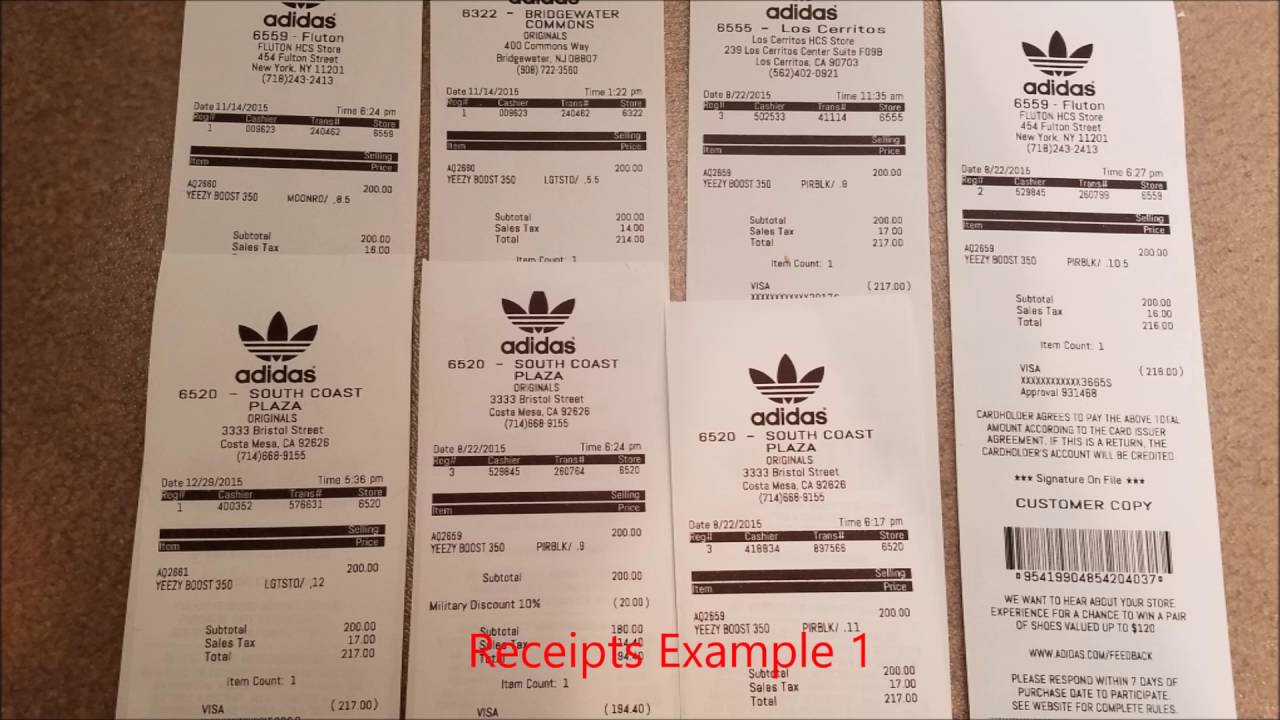 Unauthorized Adidas Yeezy Boost Receipts For Sales!!! YouTube Unauthorized Adidas Yeezy Boost Receipts For Sales!!! YouTube