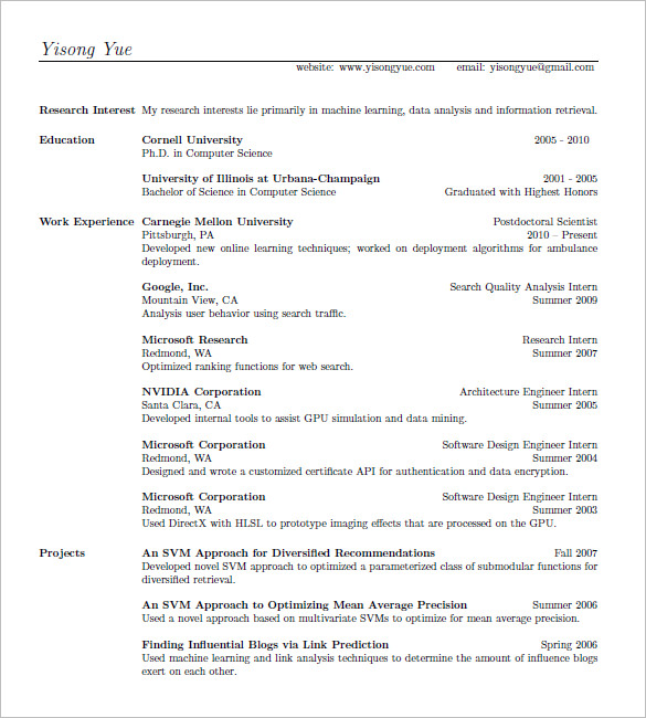 15+ Latex Resume Templates – Free Samples, Examples, & Formats 